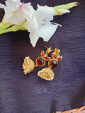 Traditional Red Stone Jhumkas