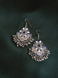 Blue and White Stone Earrings