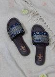 Royal Blue Jacquard' Slip Ons