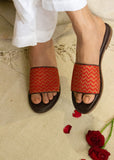 Laal Banarasi' Slip Ons