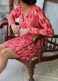 Chilli Red Ikat Top-Dress